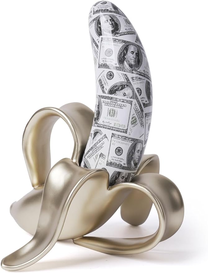 Abstract Sculpture Decor Modern Arts Banana Figurine Table Centerpiece Statue Polyresin 13.4 inch