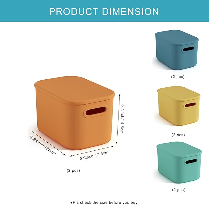 8 Pack Colorful Storage Bins with Lids for Shelves, Classroom Storage Bins, Stackable Colored Bins, Plastic Storage Containers with Lids for Organizing, Storage Boxes for Craft, Art Supplies