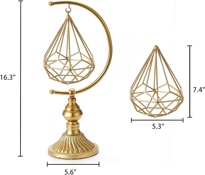 5.6" W x 16.3" H Metal Geometric Abstract Sculpture on Cast Iron Base,Metal Geometric Sculpture Decor Sphere, Tabletop,Living Room,Study,Bedroom,Home Decor