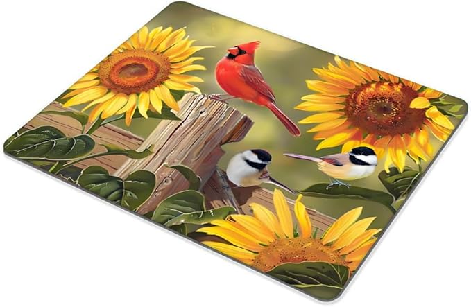 Sunflowers and Songbirds Mouse pad Customized Mousepad Non-Slip Rubber Base Mouse Pads for Computers Laptop Office Desk Accessories Mouse pad