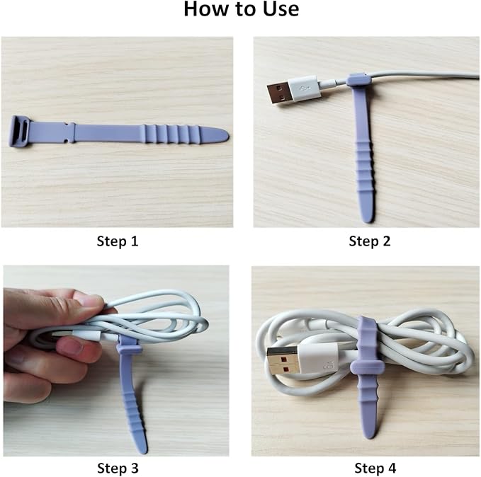 Reusable Silicone Zip Ties Cord Organizer: Silicone Cable Ties Straps for Cable Management - 20PCs 4.5” Pink Elastic Wire Cord Organizer for Home Office and Travel