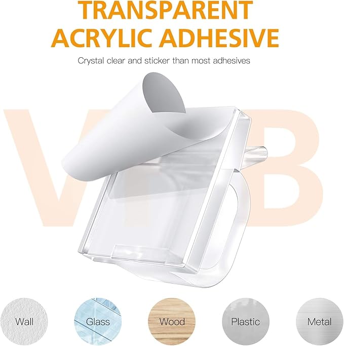 110Pcs Cable Clips with Adhesive Tapes, Wire Holder Organizer Cord Management for Car, Office and Home by AGPTEK - Clear