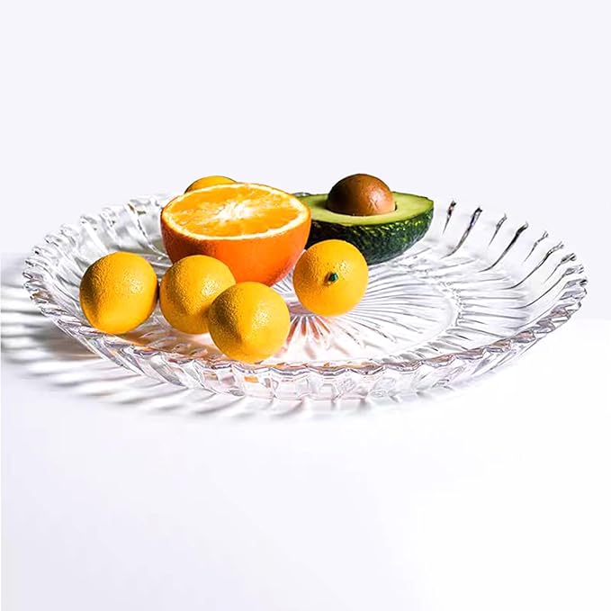 Glass Fruit Bowl or Decorative Bowl, used for Kitchen counter or living room center table decoration, Centerpiece Bowl,Serving Trays(11.6in)