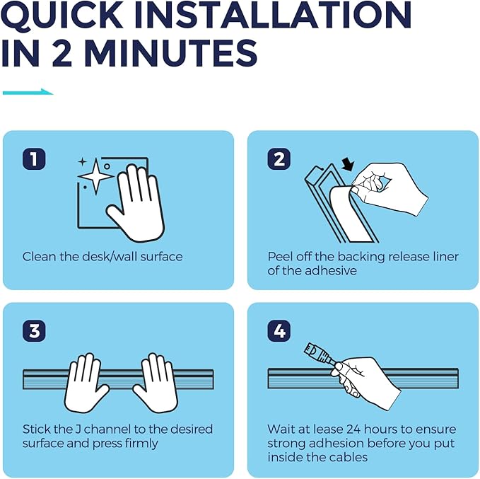 Delamu 2 Pack Safe & Tidy Cable Management Solution - Protect Kids & Pets with Home & Office Cable Management Under Desk,Cable Organizer, Cable Management Kit,Cord Organizer for Desk, 15.7inX2