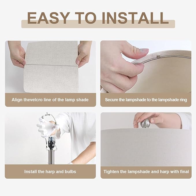 20.5 inches Modern Ceramic Green Bedside Lamp Set of 2 for Bedroom Decor Farmhouse Table Lamp for Living Room Office Dorm