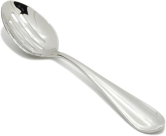 Fortessa Forge 18/10 Stainless Steel Flatware Slotted Spoon, 10-Inch