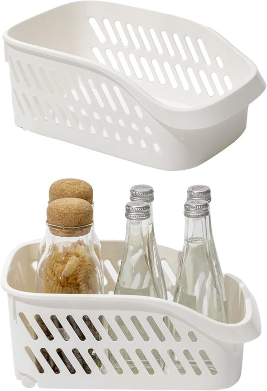 2 Pack Widened Pantry Organizers and Storage with Wheels Pull Out Kitchen Cabinet Organizers and Storage Multi-purpose Rolling Organizer Bin for Food, Snack, Cleaning Supplies