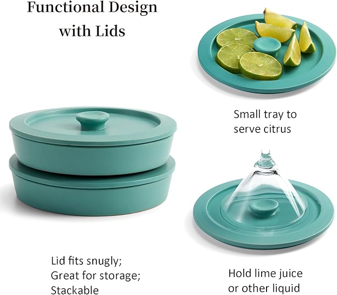 Margarita Salt Rimmer Set of 2 with Lids (Made of Ceramic) Home Bar Accessories Margarita Gift Bartender Kit, Salt Sugar Glass Rimmer for Cocktails, St Patricks Day Accessories Decorations