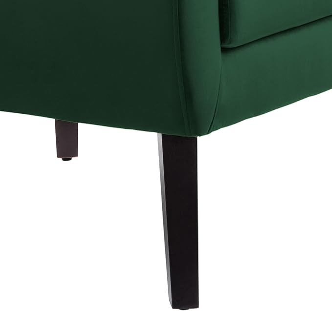 UIXE Velvet Accent Chairs Set of 2, Modern Arm Chair Upholstered Living Room Armchair, Comfy Button Tufted Reading Seat Bedroom Side Sitting, Retro Green