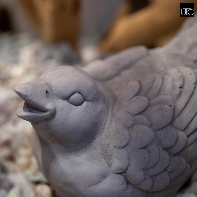 Bird Statues for Outdoor, Small Decorative Cement Bird Sculpture for Lawn, Patio Yard Lawn Figurine Decorative Ornament Home Decor Items: 8.50"x5.50"x6.50"H