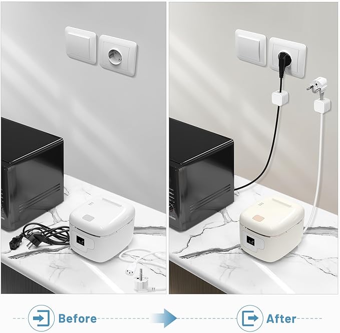 6 Pack Magnetic Cord Holder, Znben Cable Clips White Cord Organizer Holder Adhesive Cable Management Charger Wire Holder Clips for Desk, Car, Office, Home, Cubicle, Nightstand