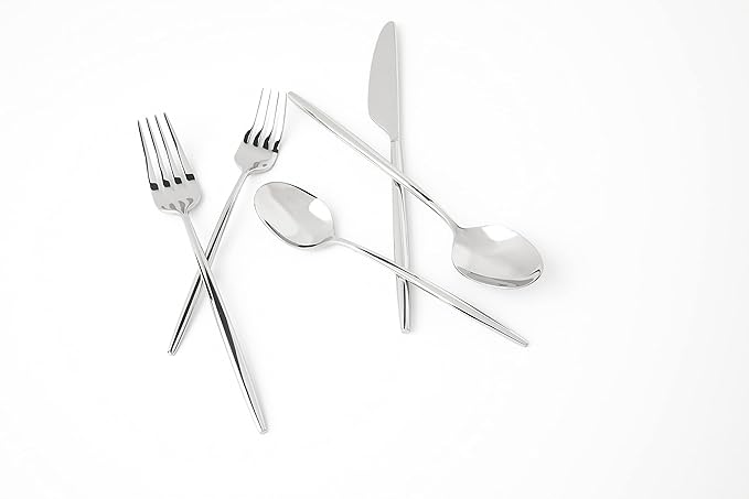 Cambridge Silversmiths Gaze Mirror 20 Piece Flatware Set, Service for 4, silver