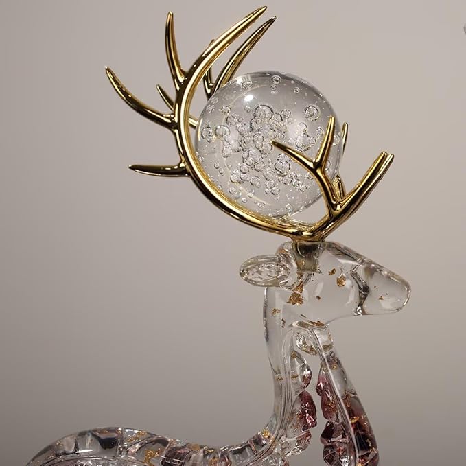 Beautiful Deer Figurines-Elegant Home Decor Accents with Exquisite Craftsmanship and Versatile Design for Living Spaces-Purple