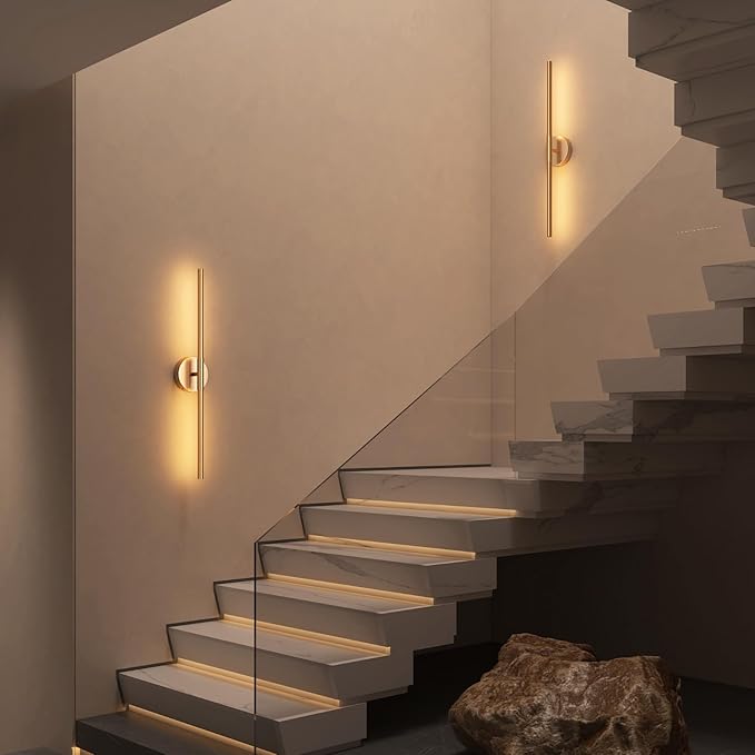 Battery Operated Wall Sconces Set of 2, 360°Rotation Wireless Rechargeable Wall Lights: Dimmable Detachable Wall Lamp with Remote Control, 3000K-6000K Infinite Dimming Wall Sconce 27.6 Inch