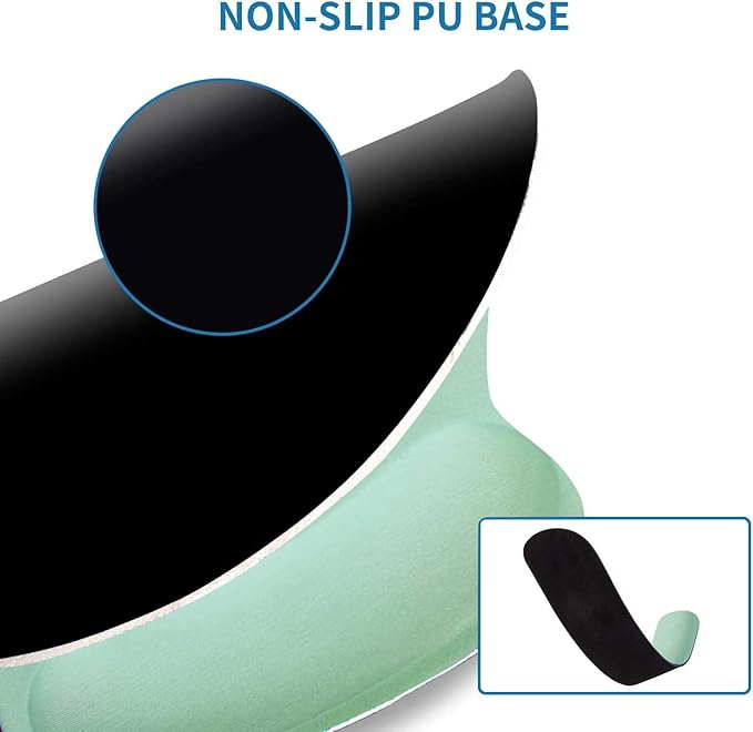 Ergonomic Keyboard Mouse Pad Wrist Rest Support Set for Laptop/Computer/Desktop,Memory Foam Hand Rest Wrist Cushion for Gaming/Office,Lightweight Comfortable & Pain Relief (Light Green)