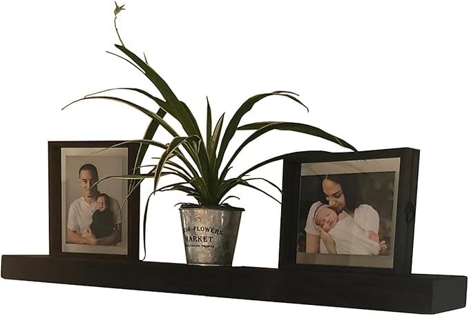 joelsantiques 36 Inch Wooden Floating Shelves for Wall - 36x6x2 in - Made of Natural Wood - Long Heavy Duty Rustic Wall Shelves for Bedroom - Perfect for Living Room, Kitchen - Black