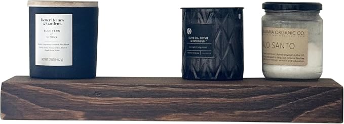 joelsantiques 24 Inch Wooden Floating Shelves for Wall - 24x10x2 in - Made of Natural Wood - Long Heavy Duty Rustic Wall Shelves for Bedroom - Perfect for Living Room, Kitchen - Medium Brown