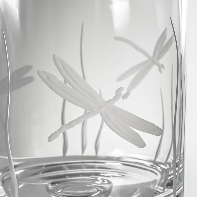 Rolf Glass Dragonfly Ice Bucket | Glass Champagne Ice Bucket | Lead-Free and Diamond-Wheel Engraved | Designed and Engraved in the USA | Nature-Inspired Design