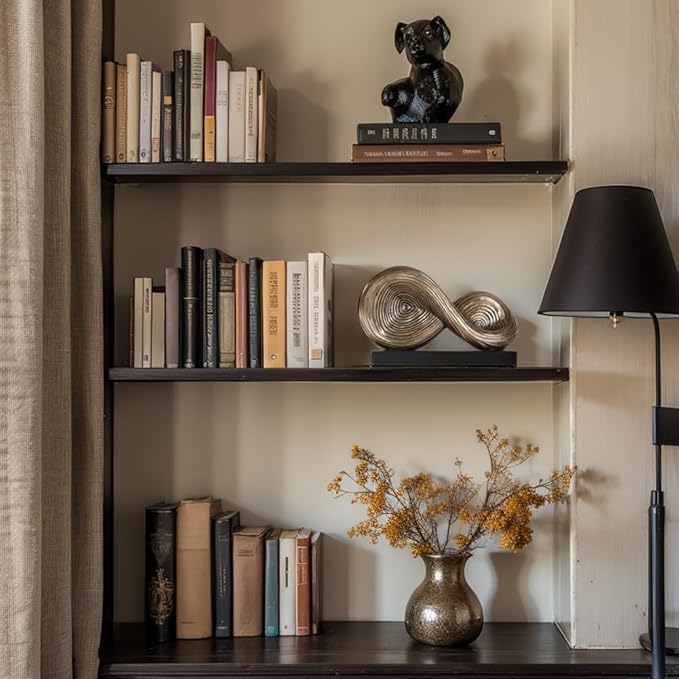 5.5‘’ Infinity Knot Sculpture - Abstract Decorative Object, Modern Infinity Loop Symbol for Home Decor, Knick Knacks for Shelves, Living Room Table, TV Stand, Geometric Coffee Table Statues(Gold)