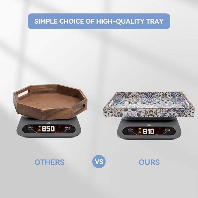 Boho Coffee Table Trays Serving Tray with Handles Large Tray for Ottoman Modern Decorative Tray for Living Room