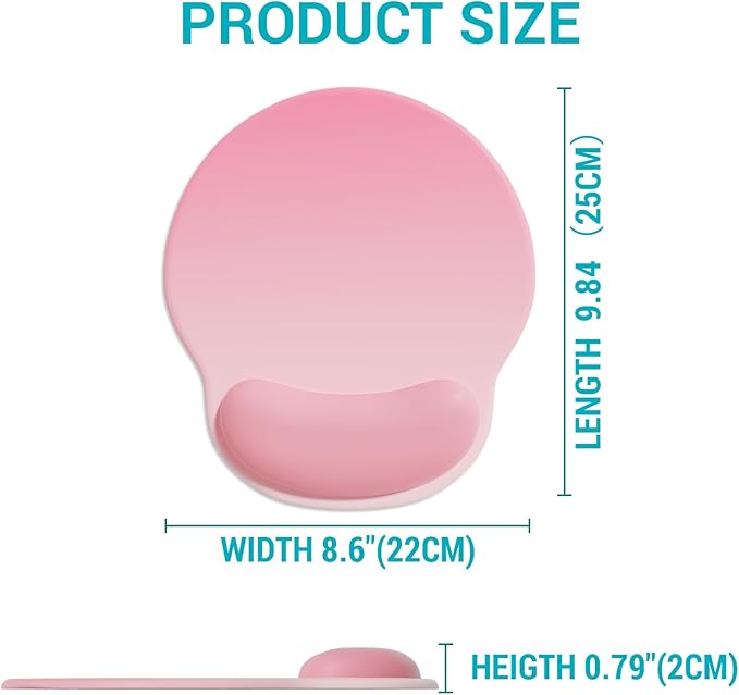 Ergonomic Mouse Pad with Wrist Support, Comfortable Gel Mouse Pads Wrist Rest, Computer Mouse Pad with Non-Slip PU Base, Relief Mousepad for Gaming Work Home Desk Accessories Office Decor