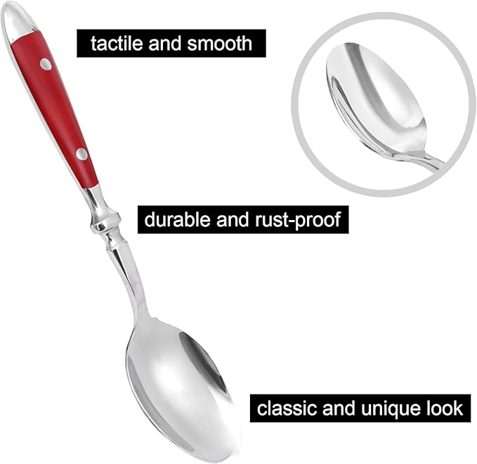 Retro 20-Piece Silverware Set, Stainless Steel Cutlery Set, Vintage Flatware Set with Red Bakelite Handle, Dishwasher Safe| Service for 4