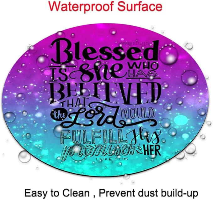 Inspirational Quote ， Gospel of Luke Round Mouse pad Customized Mousepad Non-Slip Rubber Base Mouse Pads for Computers Laptop Office Desk Accessories Mouse pad