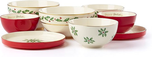 Lenox 893494 Holiday Luna Nesting Dinnerware Set, Christmas, Hosting