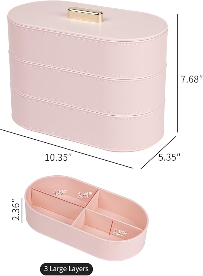 Yesesion Large Cable Storage Organizer with Lid, Plastic Cord Box with 20pcs Wire Ties, Desk Drawer Tray for Phone Chargers, Power Cords, Electronics Accessories, Jewelry, Art Craft (Pink)