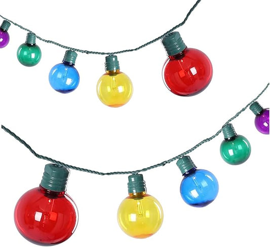 Vigdur Outdoor String Lights 21FT Patio Lights with 35 Shatterproof G40 Plastic Bulbs, Outside Hanging Light Waterproof for Porch Deck Garden Backyard Party