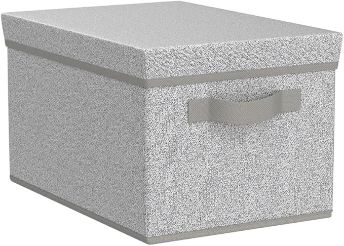 GRANNY SAYS Storage Bins with Lids, Keepsake Memory Box, Storage Basket with Lid, Closet Storage Organizer Bins, Decorative Storage Boxes, Gray, 3-Pack