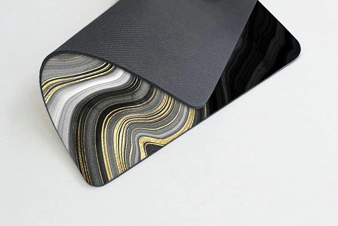 Black and White Flowing Gold line Marble Mouse pad Customized Mousepad Non-Slip Rubber Base Mouse Pads for Computers Laptop Office Desk Accessories Mouse pad