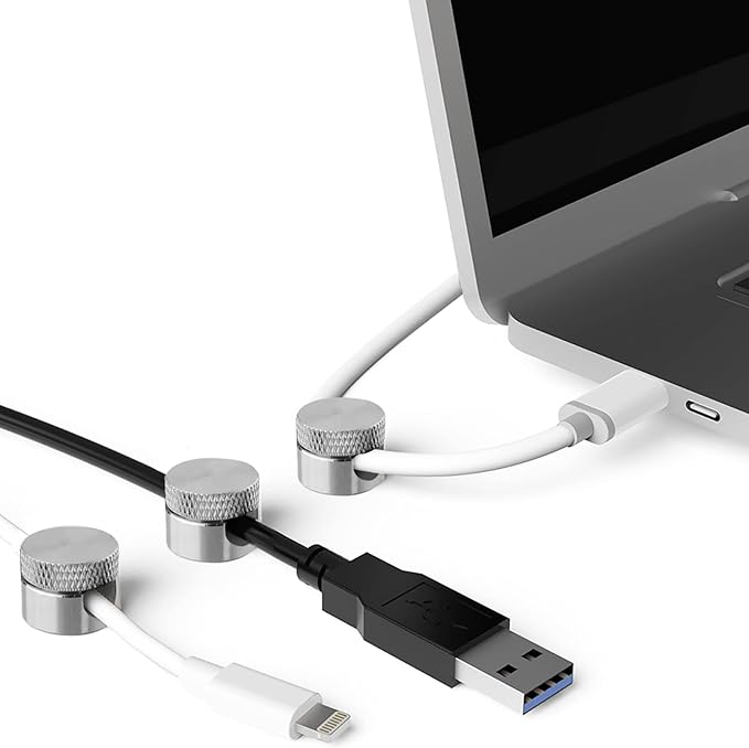 3PCS Cord Holder for Nightstand, Computer Cord Organizer for Desk, Appliance Cord Organizer, Stick-On Cable Clip for Charger, Laptop, USB, Headphones, Wire Management Set