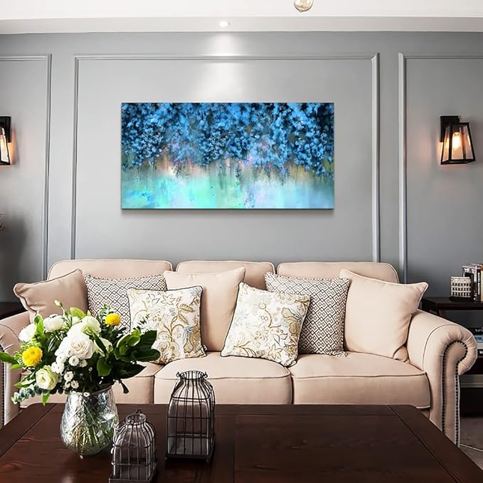 Abstract Wall Decor For Living Room Bedroom Wall Art Paintings Blue Abstract Painting Wall Artworks Hang Pictures For Office Decoration Canvas Prints Fashion Room Home Decorations Posters 20" X 40"