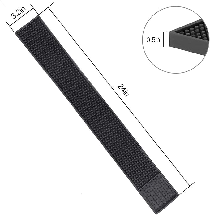 KINJOEK 5PCS 24x3 in Bar Mat, Non Slip Bar Service Spill Mat Drying Mats for Countertop Cocktail Bartender Coffee Beverages