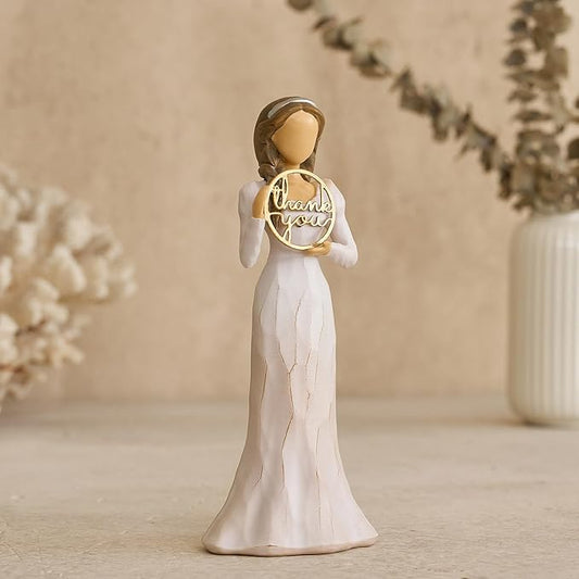 Thank You Gifts for Women Friends Coworkers Love You Mom Volunteer Pastor Teacher Appreciation Gifts 6.7" Resin Sculpted Hand-Painted Figurines Home Decor