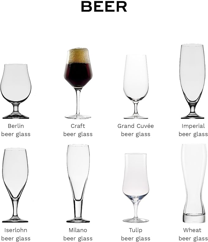 Stölzle Lausitz Craft Beer Glasses Set of 6. Dishwasher Safe Beer Glass Set (14.5 Fl oz). Durable and Stylish Bar Glasses, Premium Gifts for Dads