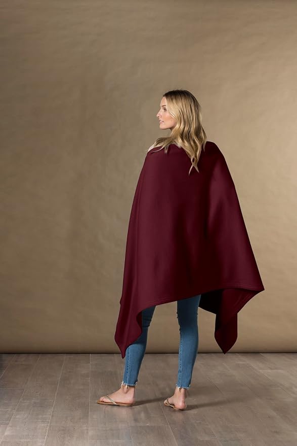 MV Sport Lightweight Sweatshirt Blanket Throw – Warm & Cozy, Breathable Oversized Fleece Knit, Couch, Bed, Travel, Cold Nights, and Outdoors – Soft Light Weight Blanket 54" x 84" Crimson