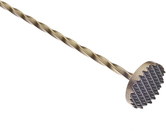 Barfly Bar Spoon with Muddler, 11 13/16" (30 cm), Antique Gold