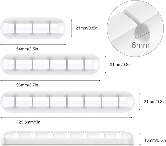 SOULWIT Cable Holder Clips, 3-Pack Cable Management Cord Organizer Clips Silicone Self Adhesive for Desktop USB Charging Cable Nightstand Power Cord Mouse Cable Wire PC Office Home