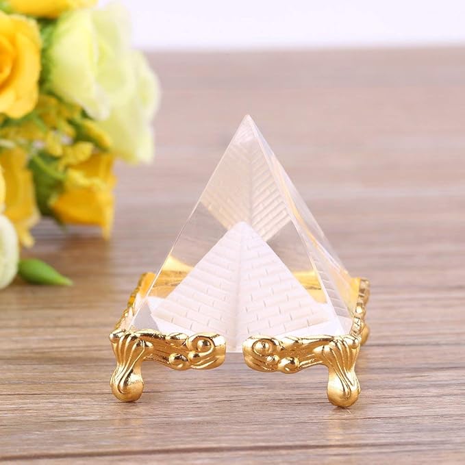 Petrichor 2.3 inches Crystal Feng Shui Crafts Pyramid for Prosperity, Positive Energy & Good Luck | Decoration & Gifts