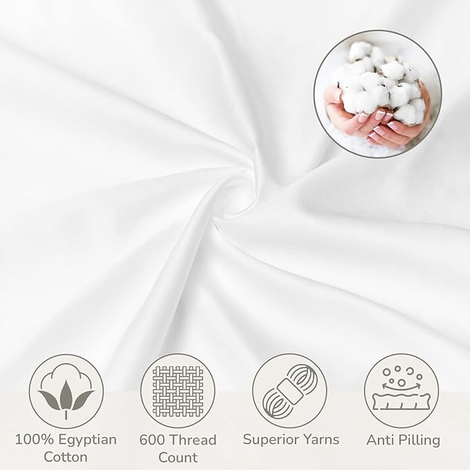 100% Egyptian Cotton Split King Sheet Set 1000 Thread Count Luxury Hotel Soft and Smooth Split King Size Bed Sheets Set 16" Deep Pocket, Long Staple Cotton, Sateen Weave - 5 Piece, Sky Blue
