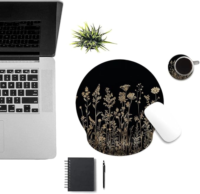 Mouse Pad with Wrist Support, Ergonomic Mouse Pad with Memory Foam Wrist Rest Cushion, Non-Slip Rubber Base Gaming Mice Pad for Home Office Computer Laptop,Wild Floral