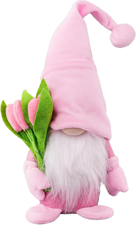 Gnome Plush Decorations,15 inch Gnomes Decorations for Home,Fall Gnomes Plush Table Decoration Gnome Gifts for Women Thaksgiving Christmas Gnome Decor Gifts,Pink