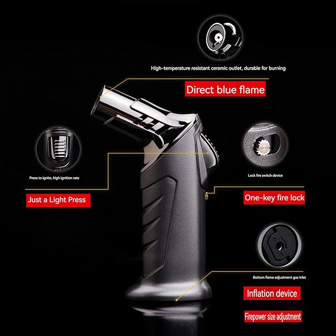 Whiskey Smoker Kit with Torch- 6 Wood Chips, 2 Whisky Glass Sets- Bourbon Cocktail Smoker Set, Old Fashioned Drink Smoker Kit, Ultimate Birthday Gifts for Men, Dad, Husband (No Butane)