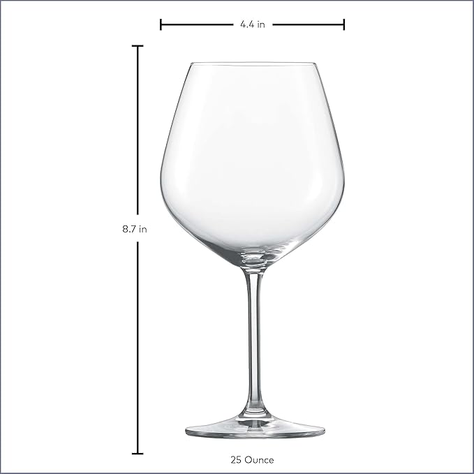 SCHOTT ZWIESEL Forté Burgundy Goblet (Set of 6), Burgundy Glasses for Red Wine, Dishwasher-Safe Tritan Crystal Glasses, Made in Germany (25 Ounce)