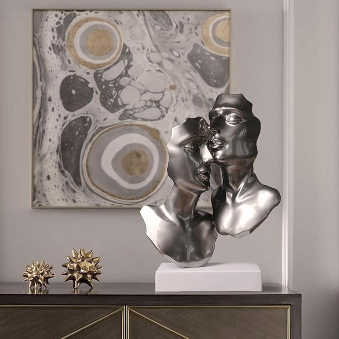 Abstract Sculpture Decor Modern Arts Lover Figurine Table Centerpiece Statue Polyresin 16.9 inch