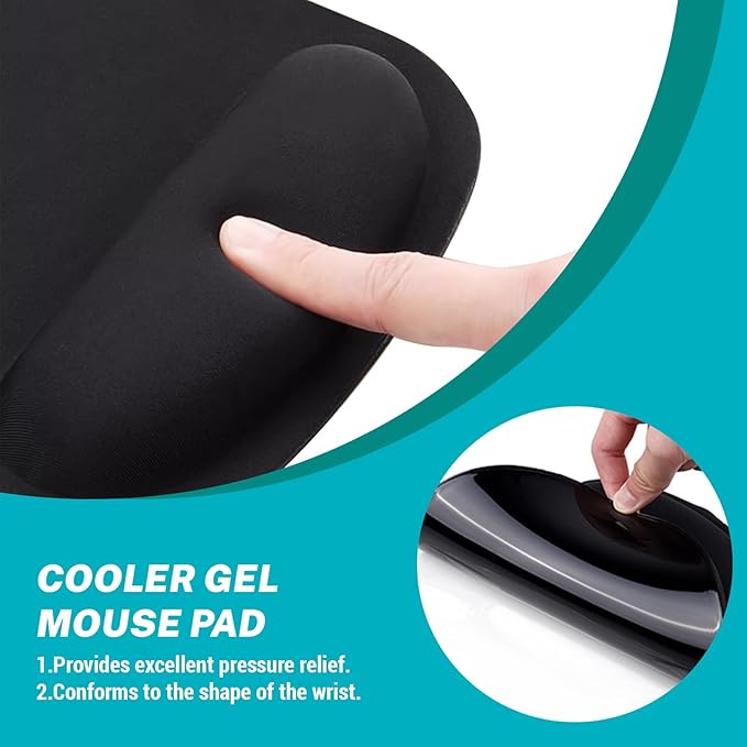 Galaxy Mouse Pad with Wrist Rest, Ergonomic Gel Mousepad Wrist Support, Computer Gaming Cute Mouse Pad with Pain Relief Non-Slip PU Base for Desk Accessories Home Office Decor Supplies