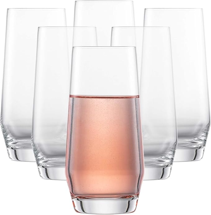 ZWIESEL GLAS Pure Longdrink Glass (Set of 6), Bar Glasses for Long Drinks, Dishwasher-Safe Tritan Crystal Glasses, Made in Germany (18 Ounce)