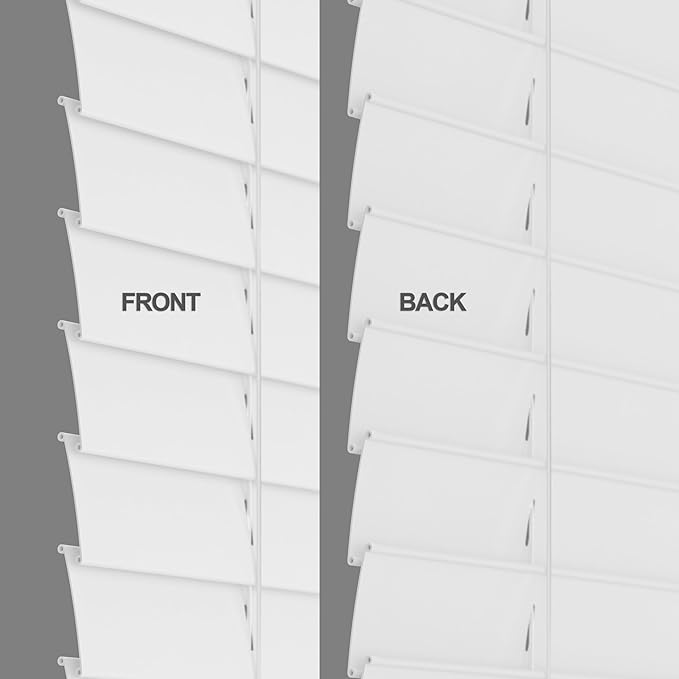 2 Inch Cordless Room Darkening Faux Wood Blind - 53.25" W x 48" L - White, Over 1,000 Custom Sizes Starting at 18.97, Inside or Outside Mount, Venetian Shades for Interior Windows by Lumino